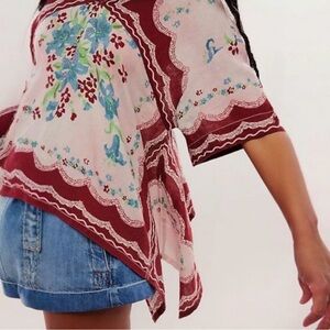 Free People boho Floral Print Women Top